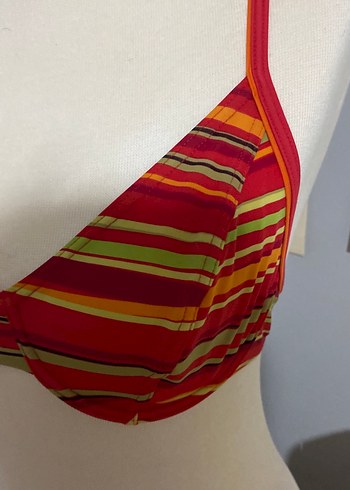 Parlak Kırmızı Askılı Bikini Üstü vintage Adidas - Görsel 2