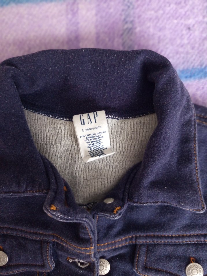 Kız Çocuk Koyu Mavi Denim Ceket - Görsel 3