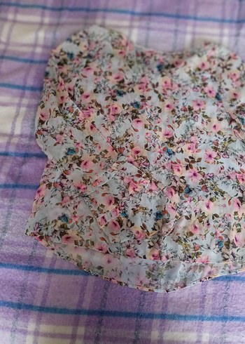 Pembe Çiçekli Bohem Kız Bluzu - Görsel 2