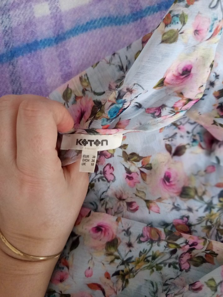 Pembe Çiçekli Bohem Kız Bluzu - Görsel 4