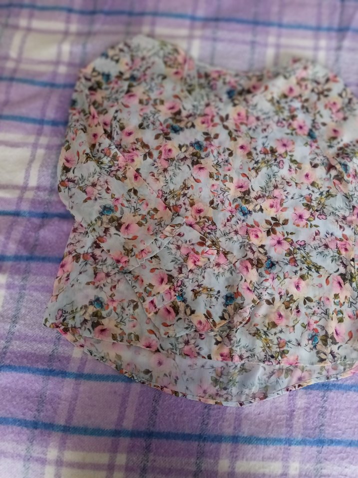 Pembe Çiçekli Bohem Kız Bluzu - Görsel 2