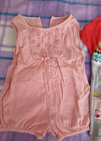 Nakışlı Pembe Bebek Kısa Tulum - Görsel 2