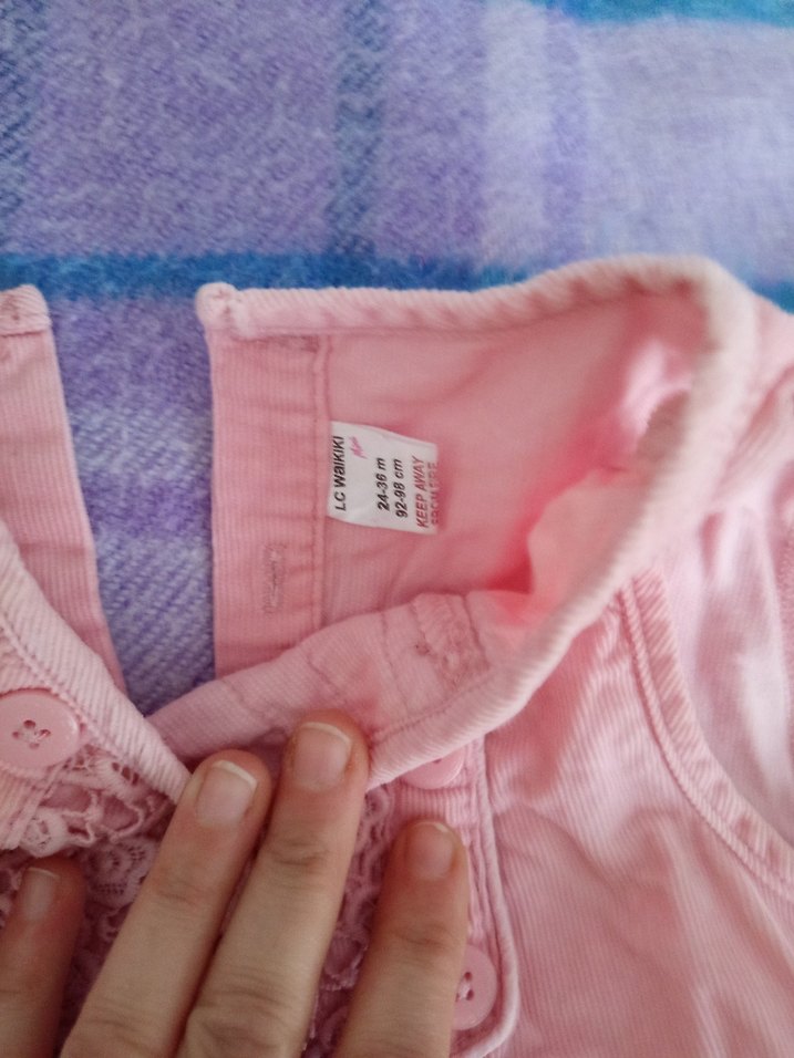 Nakışlı Pembe Bebek Kısa Tulum - Görsel 3