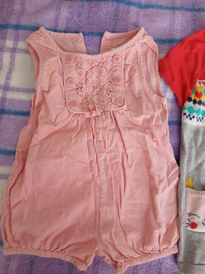 Nakışlı Pembe Bebek Kısa Tulum - Görsel 2