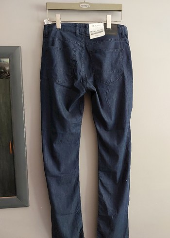 Lacivert Kemerli Erkek Denim Pantolon 31/32 beden - Görsel 2