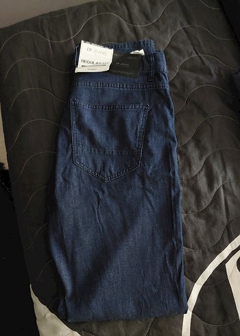 Lacivert Kemerli Erkek Denim Pantolon 31/32 beden - Görsel 4