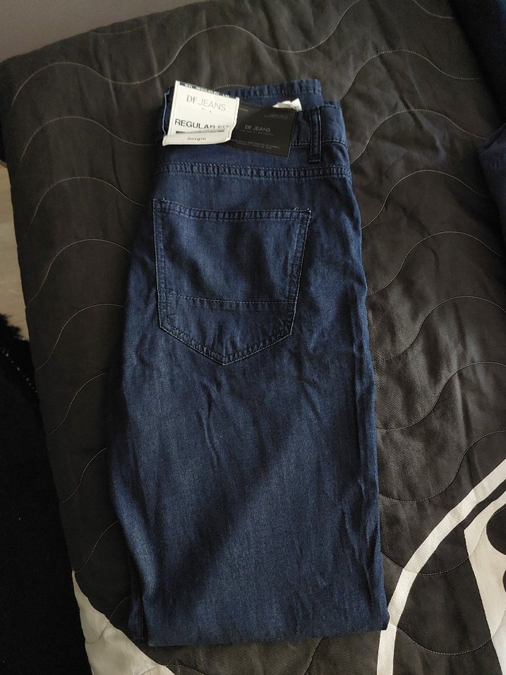 Lacivert Kemerli Erkek Denim Pantolon 31/32 beden - Görsel 4