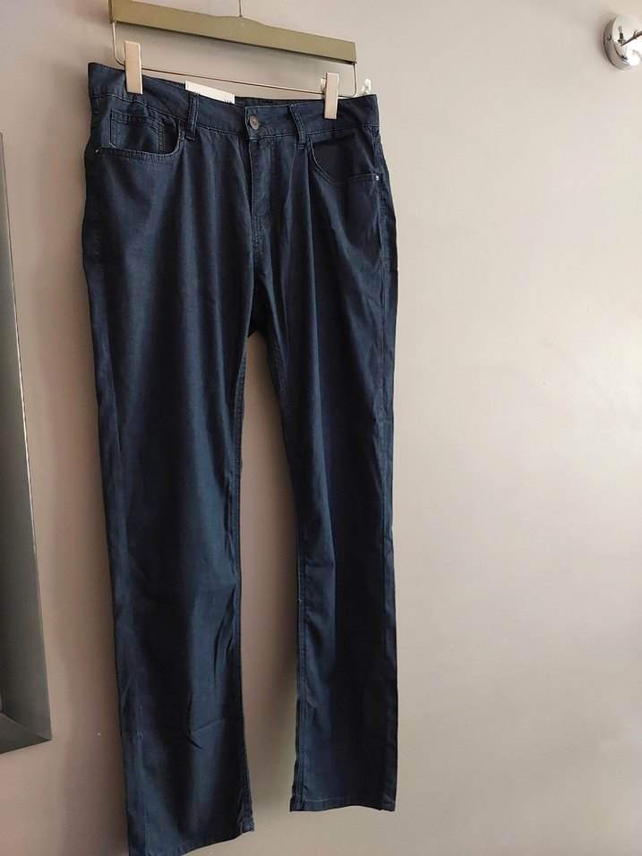 Lacivert Kemerli Erkek Denim Pantolon 31/32 beden - Görsel 3