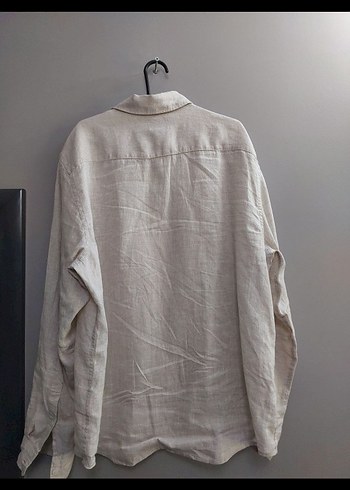 Gri Keten gömlek h&m - Görsel 3