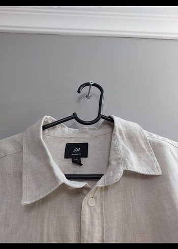 Gri Keten gömlek h&m - Görsel 2
