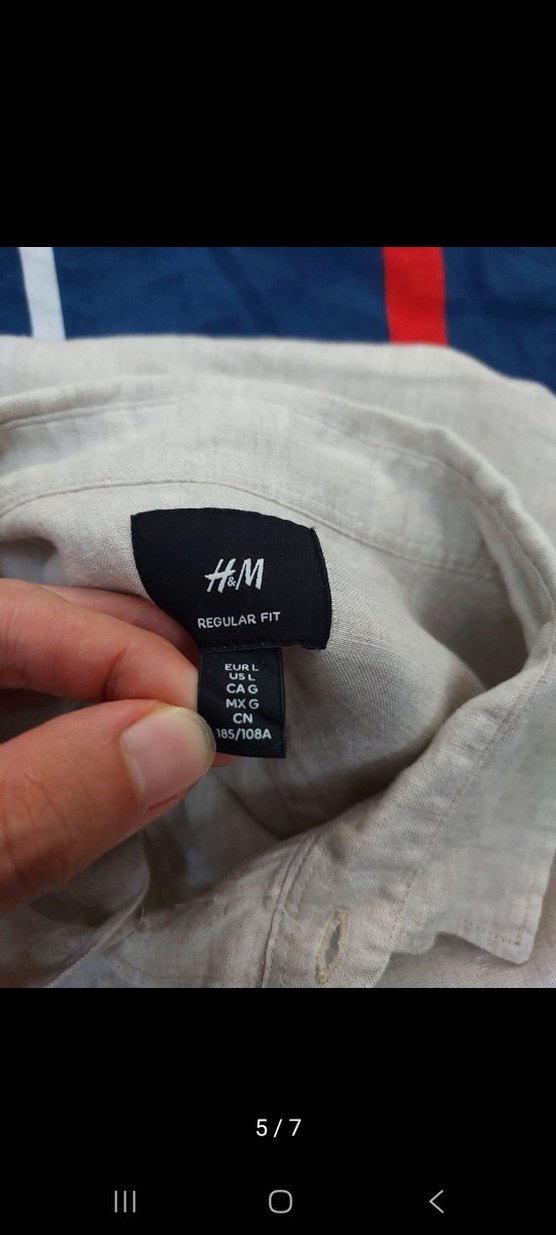 Gri Keten gömlek h&m - Görsel 5