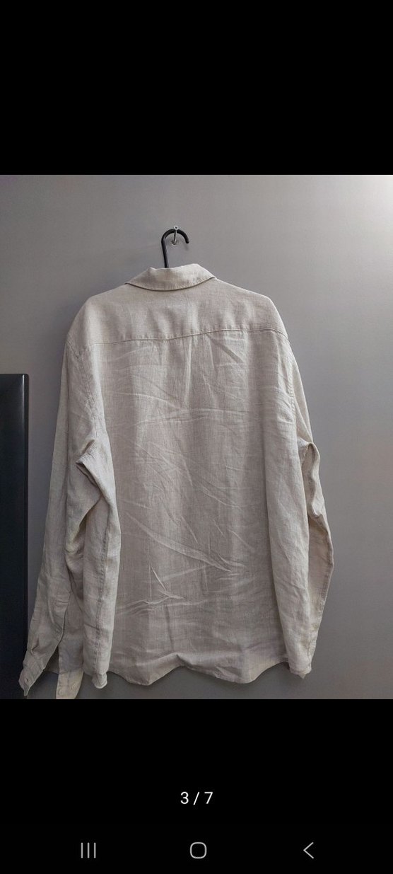 Gri Keten gömlek h&m - Görsel 3