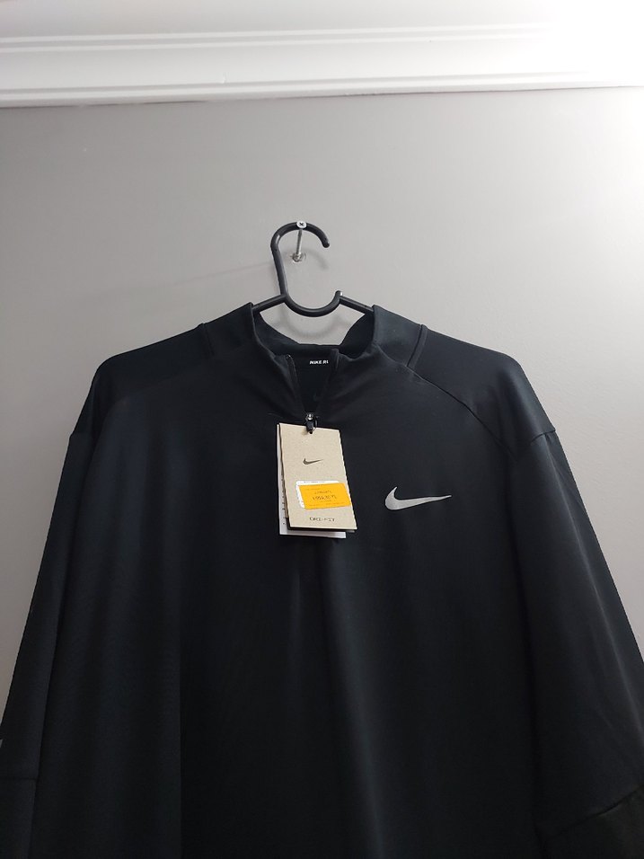Nike Siyah Uzun Kollu fermuarlı half zip erkek sweat tişört - Görsel 2
