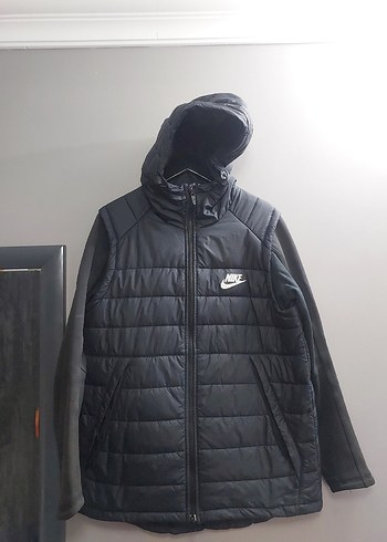 Nike Nike Siyah Kapüşonlu erkek Kışlık Mont