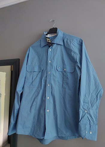 U.S Polo Assn. Düğmeli Mavi Denim Erkek Gömlek Us polo erkek gömlek etiketli