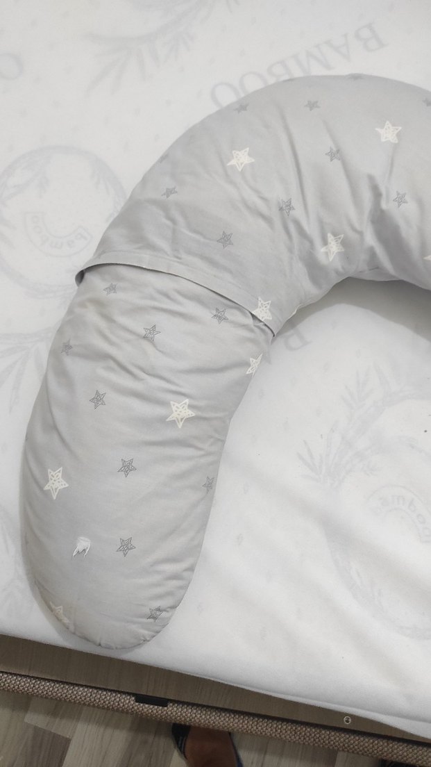 Gri Nakışlı Hamile ve Emzirme Yastığı - Görsel 3