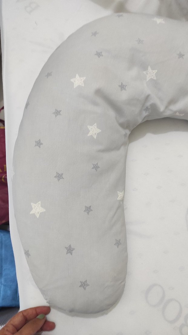 Gri Nakışlı Hamile ve Emzirme Yastığı - Görsel 2