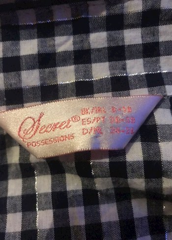 Düğmeli Kısa Kollu Kareli Kadın Gömlek - Görsel 3