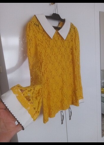 Bebe yaka dantel detaylı bluz  - Görsel 2