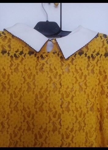 Bebe yaka dantel detaylı bluz  - Görsel 5