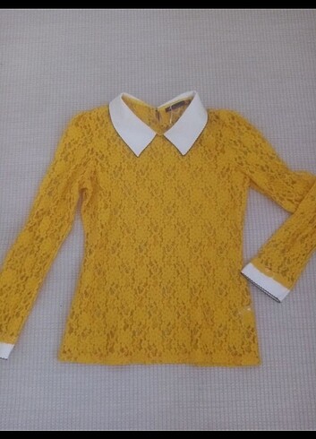 Bebe yaka dantel detaylı bluz  - Görsel 6