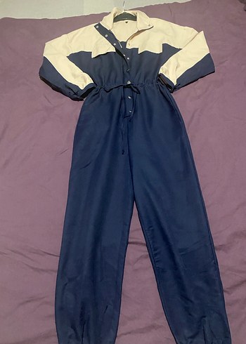 Lacivert  Bel Detaylı tulum - Görsel 2