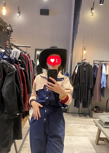 Lacivert  Bel Detaylı tulum - Görsel 6