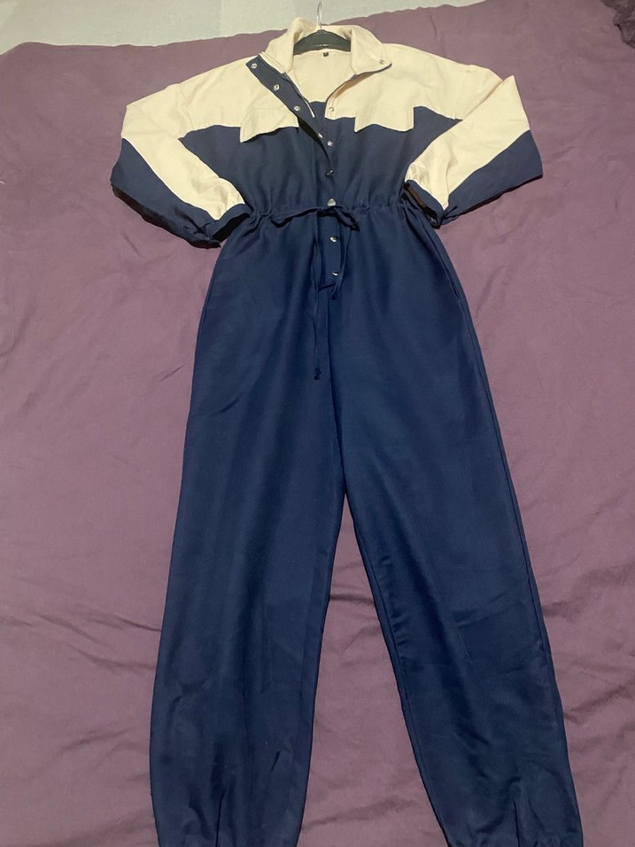 Lacivert  Bel Detaylı tulum - Görsel 2