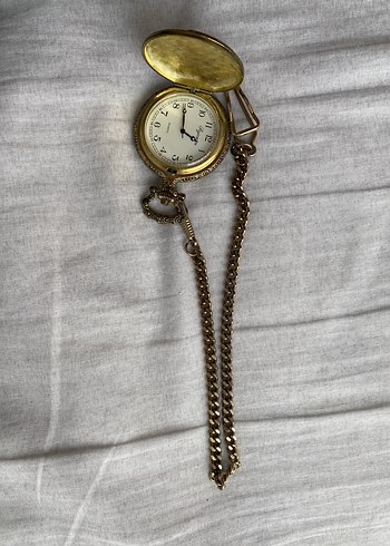 Vintage Parlak Altın Erkek Cep Saati - Görsel 2