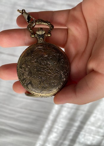 Vintage Parlak Altın Erkek Cep Saati - Görsel 3