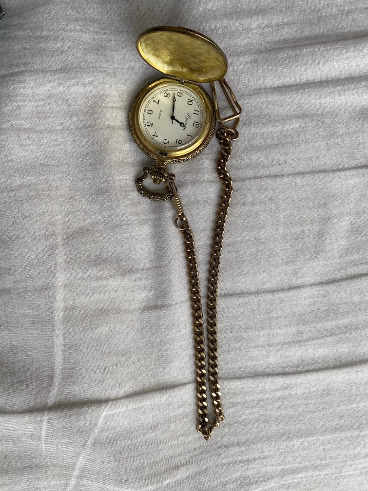 Vintage Parlak Altın Erkek Cep Saati - Görsel 2