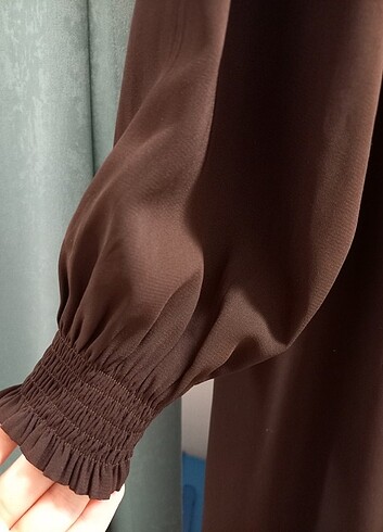 44 Beden kahverengi Renk Ümran Özbek Elbise Ferace