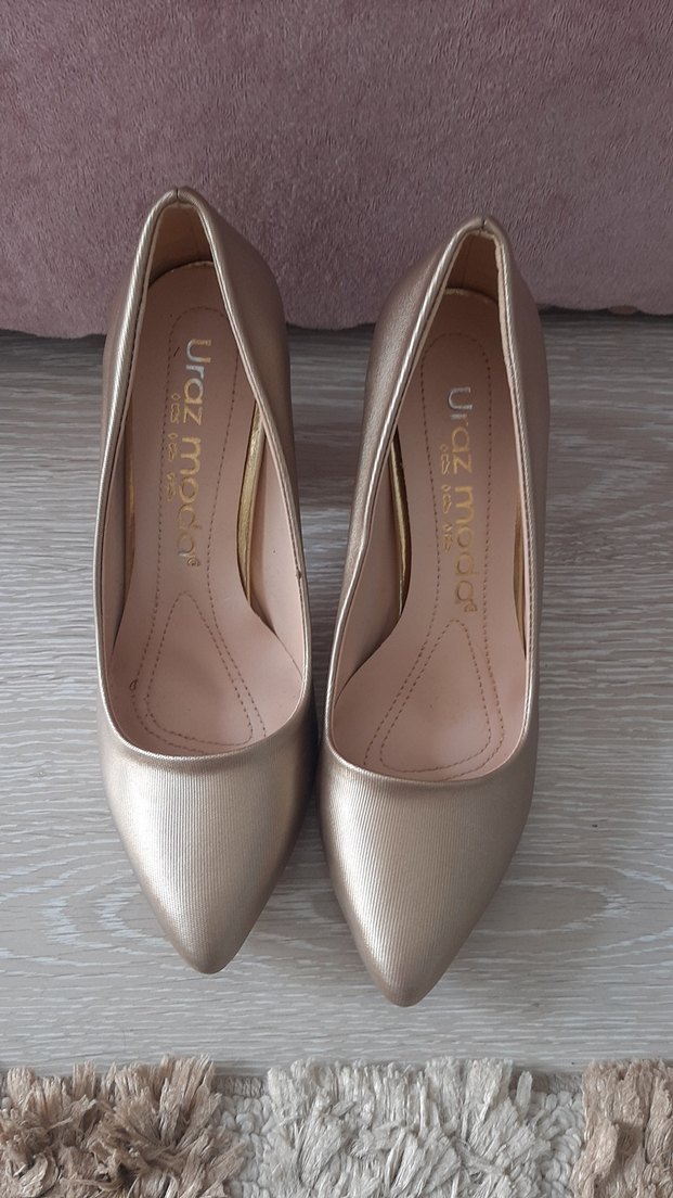 Bej Blok Topuklu Kadın Stiletto - Görsel 2