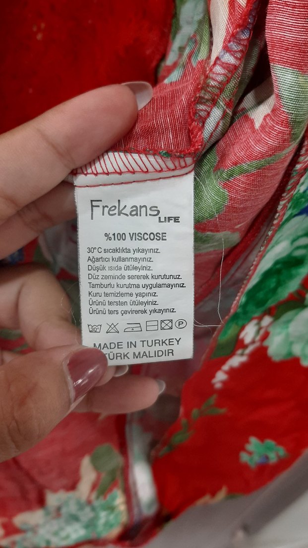 Çiçek Desenli Kırmızı Kadın Mini Blazer - Görsel 5