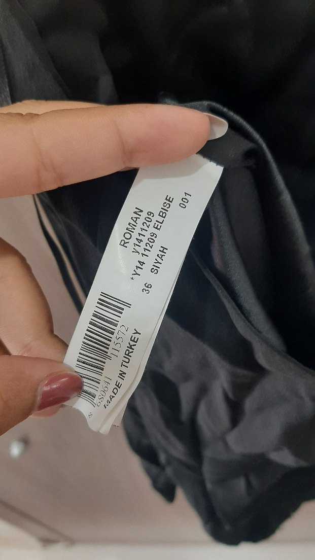 Siyah V Yakalı Midi Kadın Abiye Elbise - Görsel 5