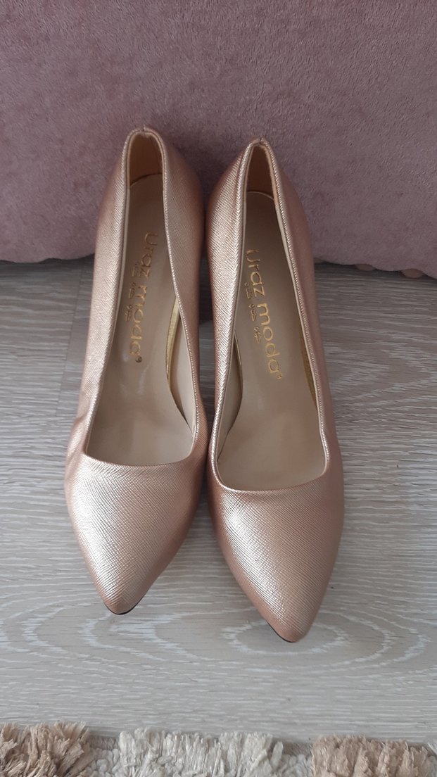 Bej Kadın Blok Topuklu Klasik Ayakkabı - Görsel 2