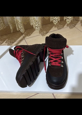 Kahverengi Süet Blok Topuklu erkek Bot - Görsel 4