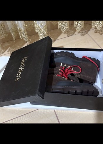 Kahverengi Süet erkek Botlar, Tokalı, Düz Taban - Görsel 6