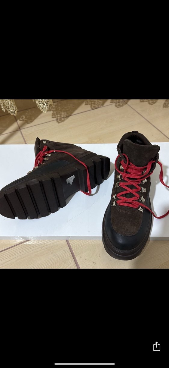 Kahverengi Süet erkek Botlar, Tokalı, Düz Taban - Görsel 5