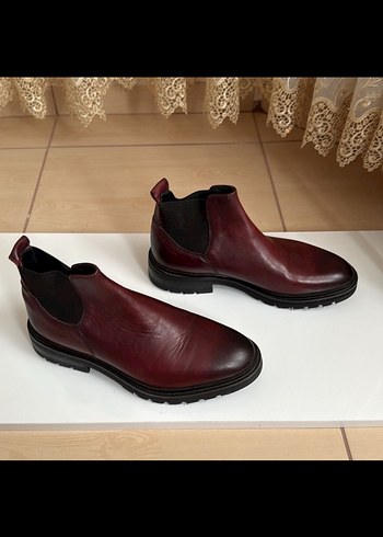 GEORGE HOGG Bordo Erkek Deri Chelsea Bot - Görsel 2