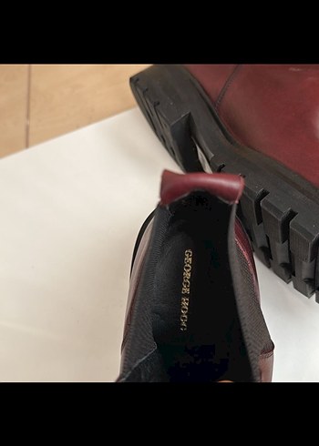 GEORGE HOGG Bordo Erkek Deri Chelsea Bot - Görsel 7