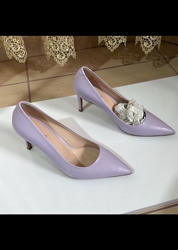 Mor Minimalist Stiletto Topuklu Kadın Ayakkabı - Görsel 2