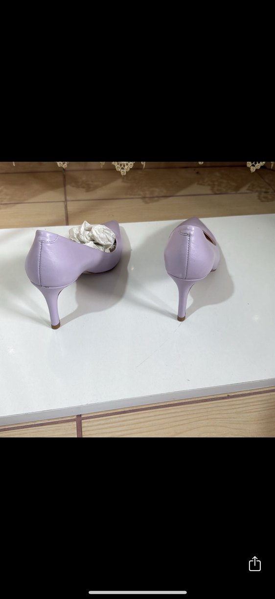 Mor Minimalist Stiletto Topuklu Kadın Ayakkabı - Görsel 3