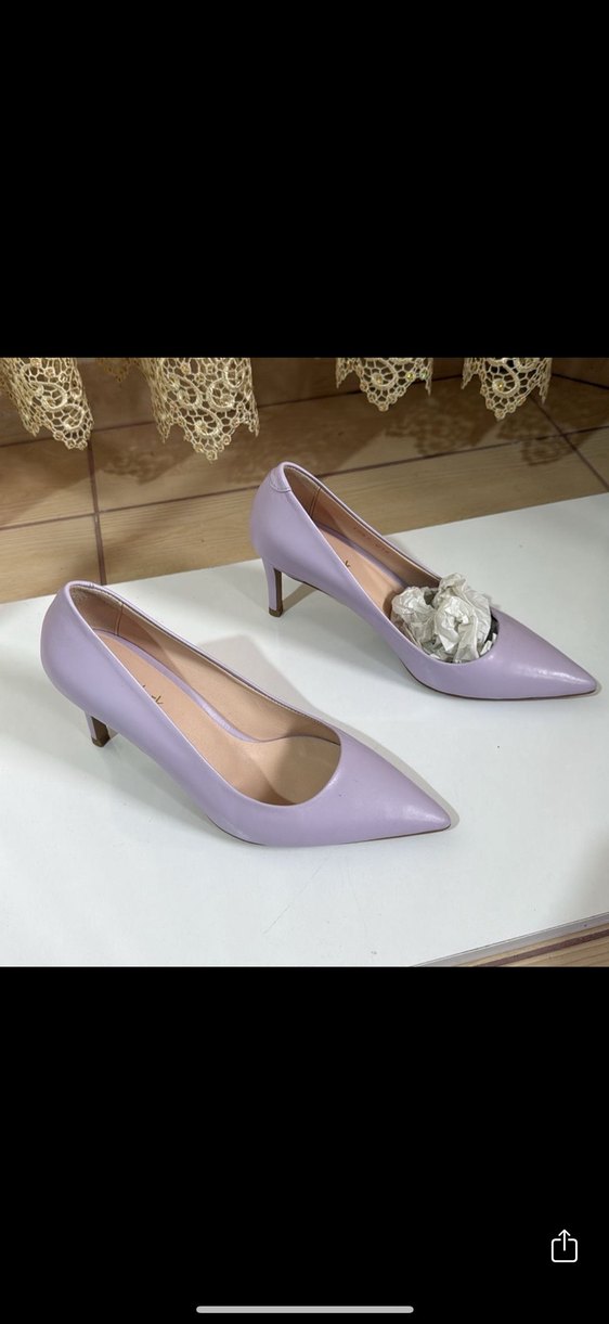 Mor Minimalist Stiletto Topuklu Kadın Ayakkabı - Görsel 2