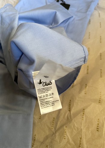 Beymen Club Düğmeli Mavi Erkek Gömlek, Regular Fit, Uzun Kollu
