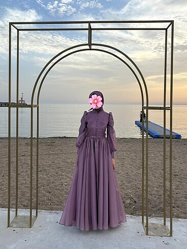 Mor-Lila Tesettür Abiye My Dreams Collection