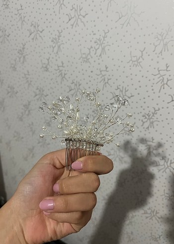  Beden Beyaz Boncuklu Kadın Saç Aksesuarı
