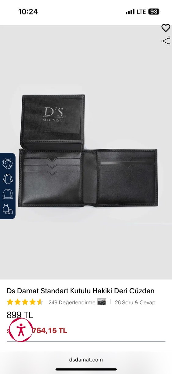 Ds Damat Siyah Hakiki Deri Erkek Cüzdanı - Görsel 3