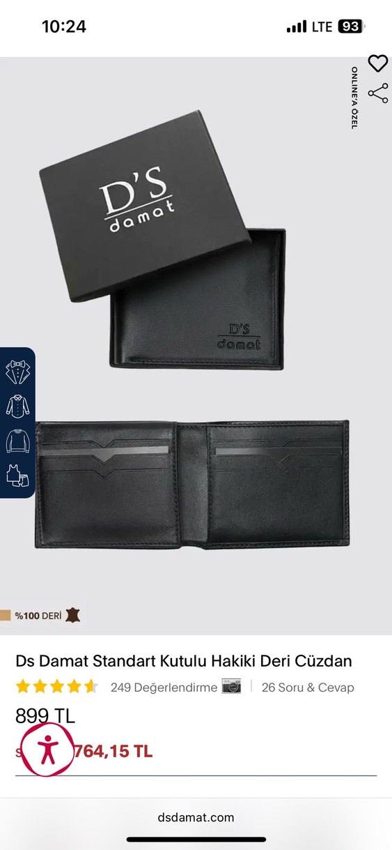 Ds Damat Siyah Hakiki Deri Erkek Cüzdanı - Görsel 2