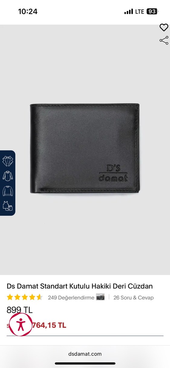 Ds Damat Siyah Hakiki Deri Erkek Cüzdanı - Görsel 5